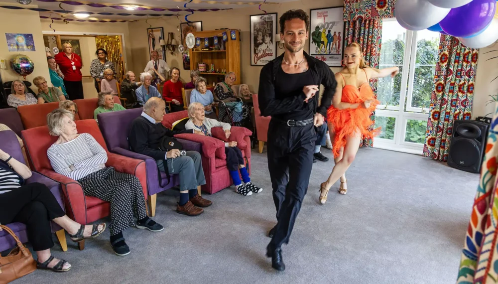 Visiting dance duo Kamil Kuroczko and Caitlin Heasman perform at Linden House in Lymington