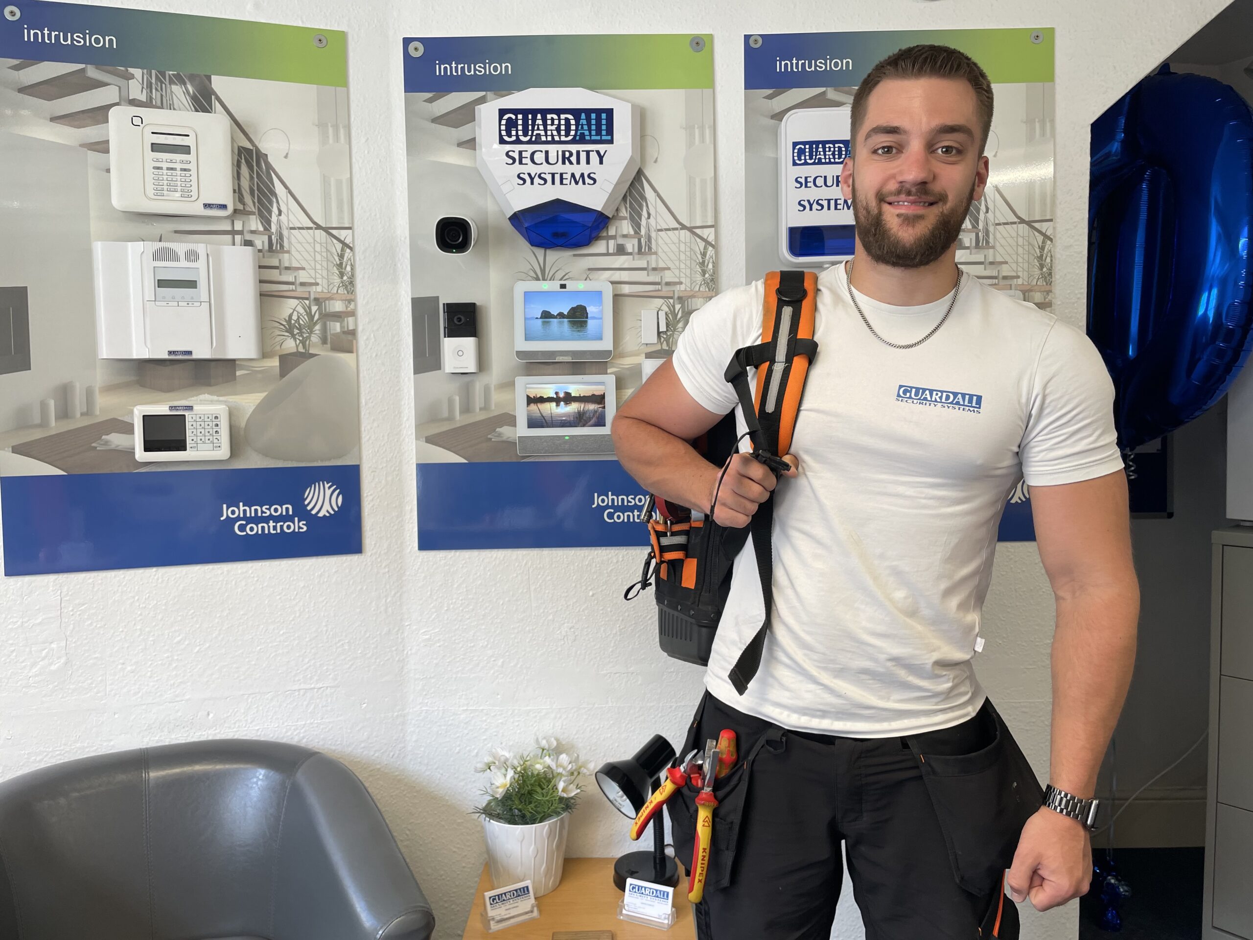 Install engineer Will Vowles Picture: Guardall
