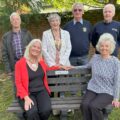 Julie Henson (seated L) and Linda Griffiths, with Wimborne Rotary President Sue Young (centre) and Rotarians Chris Mogg, Dave Sumner and Ron Franks Picture: Wimborne Rotary