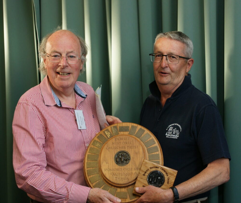 David Grant (left) presenting the Morshead Trophy to Ed Warren Picture: Dorset Historic Churches
