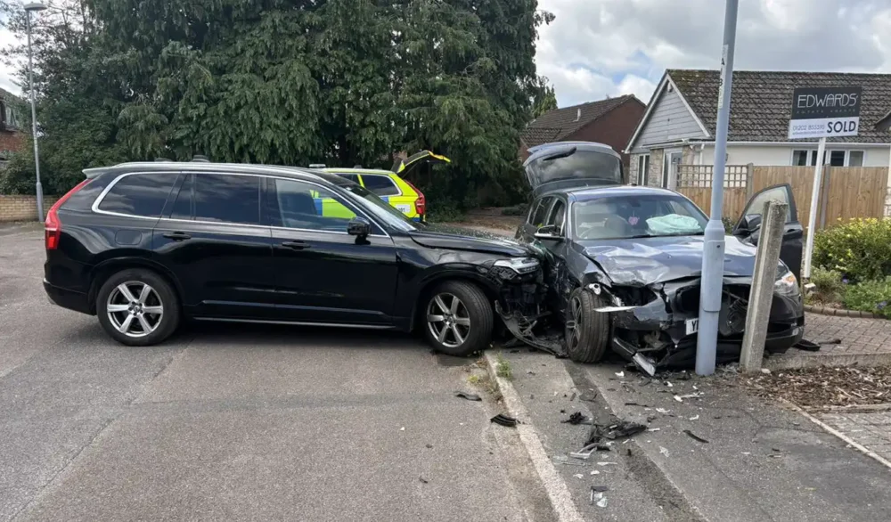The pursuit ended in Autumn Close, Ferndown. Pictures: Dorset Police