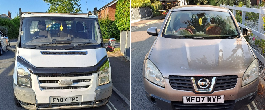 Both vehicles are subject to a live investigation Pictures: Dorset Council Waste Services