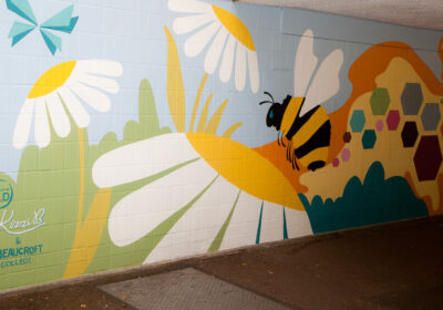 The mural is a collaboration between a local artist and post-16 students Picture: Wimborne BID
