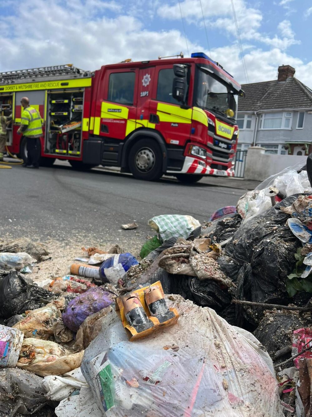 The fire serves as a warning for residents to dispose of batteries properly Picture: Dorset & Wiltshire Fire and Rescue