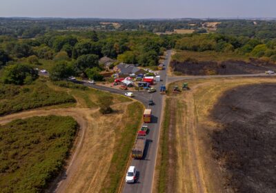 Fire breaks are being used to stop the fire from spreading further Picture: DWFRS