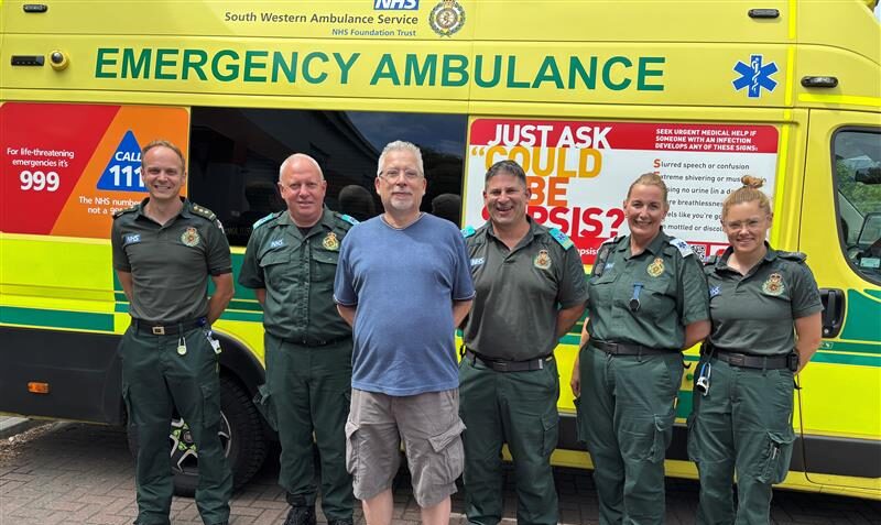 Jason Pizzey and crew from South Western Ambulance Service NHS Foundation Trust Picture: SWASFT