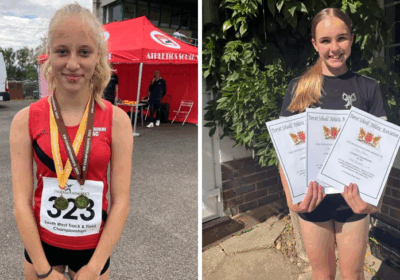 Kayla Robbins (left) with Lani Moore (right) Picture: Wimborne Athletic Club