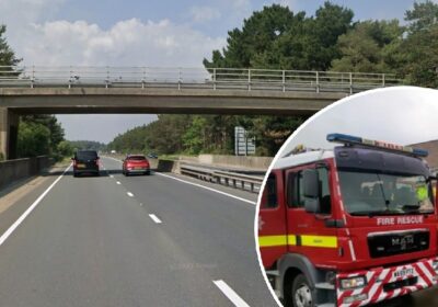 Both carriageways of the A338 were closed while crews worked to extinguish the blaze Picture: Google