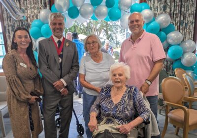 The Marjorie House team pictured with the home's first resident Barbara Picture: Care South