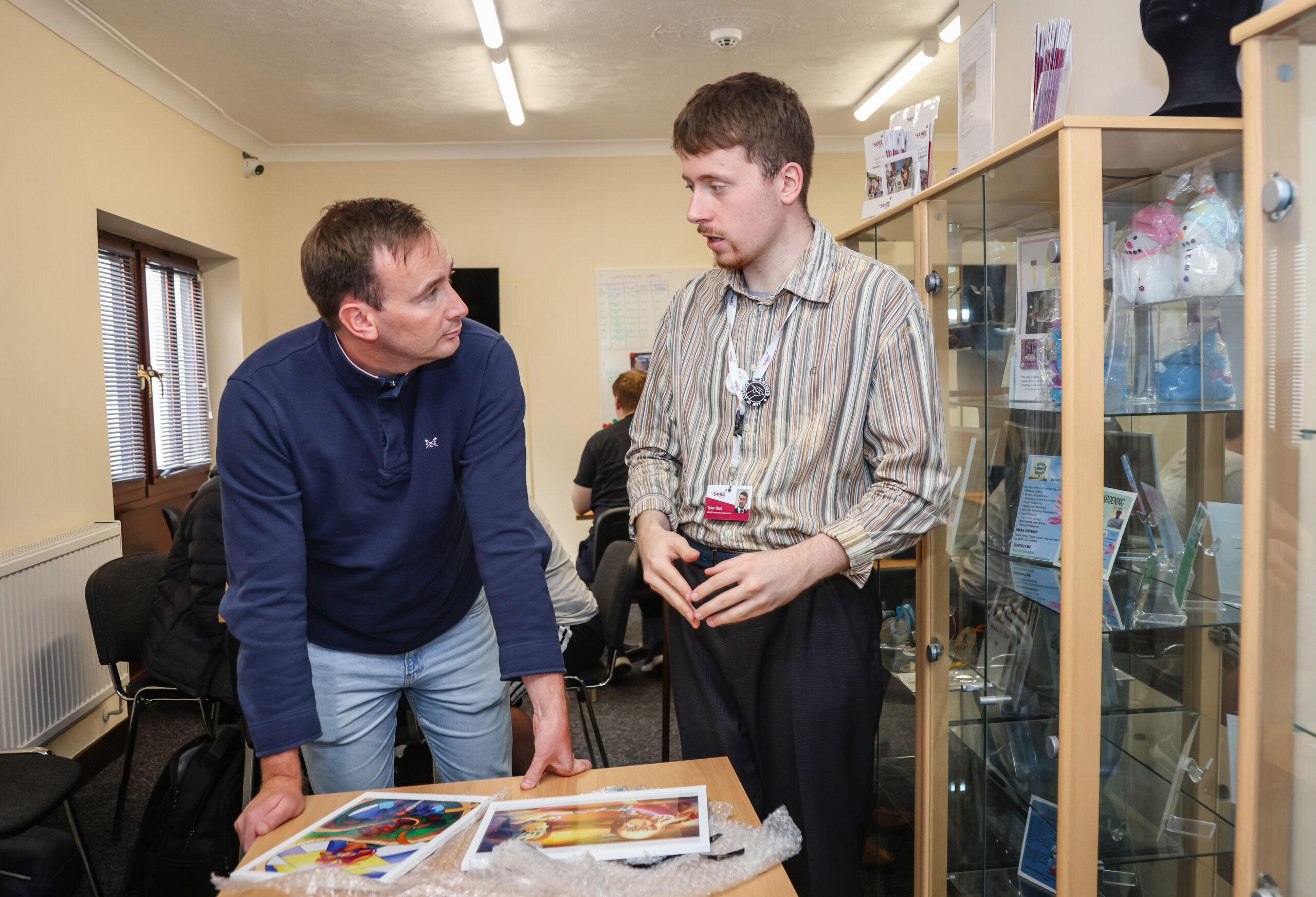 Tyler Burt, a senior intern and Samee Ambassador gave Labour MP Tom Hayes a tour Picture: SAMEE
