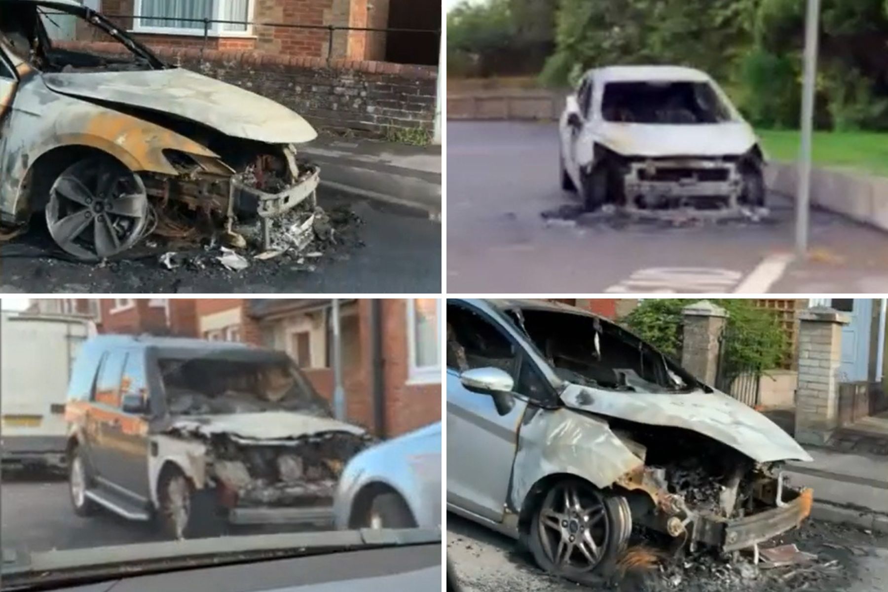 A number of vehicles were damaged by fires started by Giddins in May 2023. Pictures: New Stour & Avon