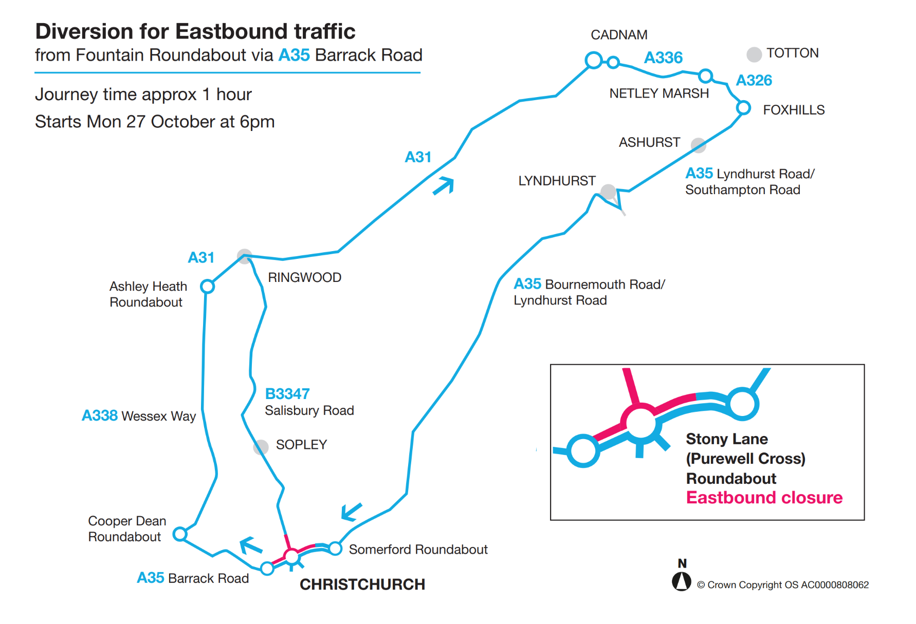The diversion for eastbound traffic Picture: BCP Council