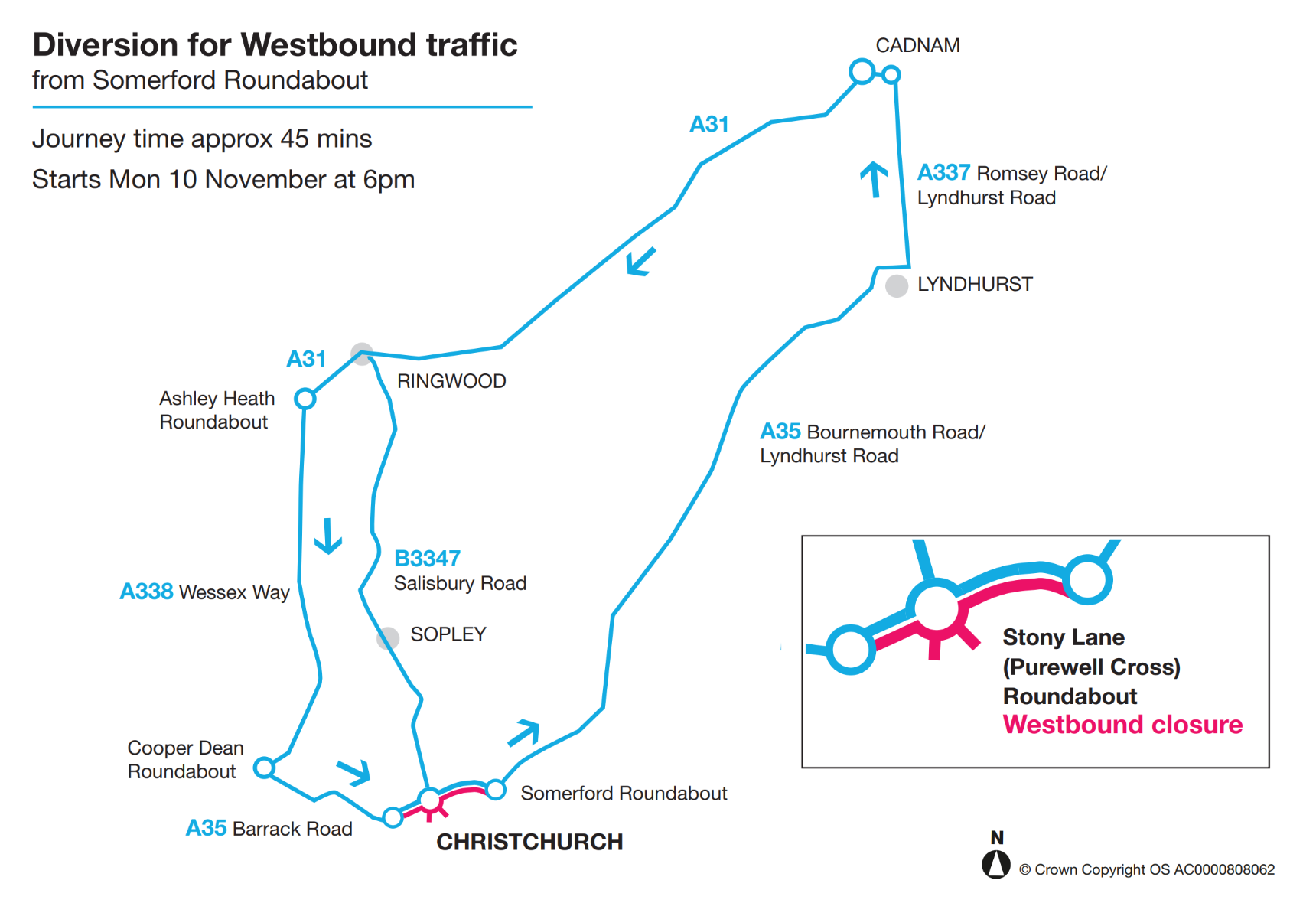 The diversion for westbound traffic Picture: BCP Council