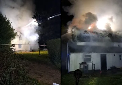 10 fire engines were in attendance at the height of the fire Picture: HANTS Fire and Rescue