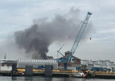 People were asked to avoid the area due to the amount of smoke Picture: Poole Fire Station/Ben Ansell