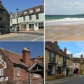 Clockwise from top left Beaminster, Canford Cliffs, Wareham and Sherborne Pictures: Muddy Stilettos