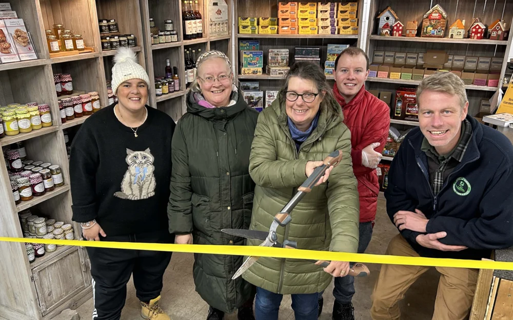 Cutting the ribbon at the new food department at Chestnut Nursery, in Poole