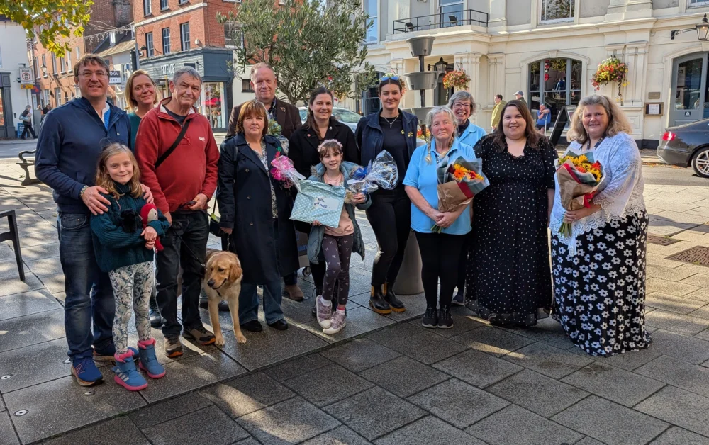 Prize winners from the Wimborne Guide Dogs Treasure Trail