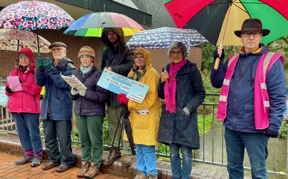 Members of XR Wimborne during the protest