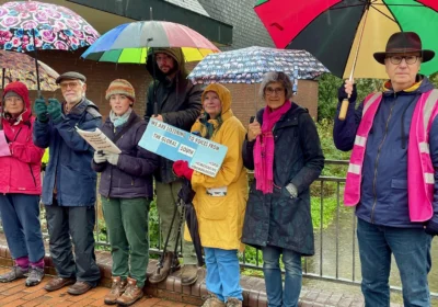 Members of XR Wimborne during the protest