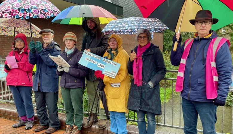 Members of XR Wimborne during the protest