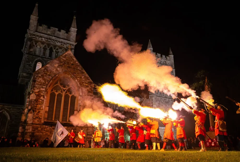 A market salute heralds the big switch-on in Wimborne. Picture: Finnbarr Webster