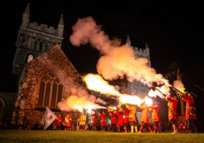 A market salute heralds the big switch-on in Wimborne. Picture: Finnbarr Webster