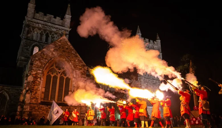 A market salute heralds the big switch-on in Wimborne. Picture: Finnbarr Webster