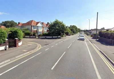 A man in his 20s was found unresponsive in Wimborne Road, near Heath Avenue, in Poole. Picture: Google