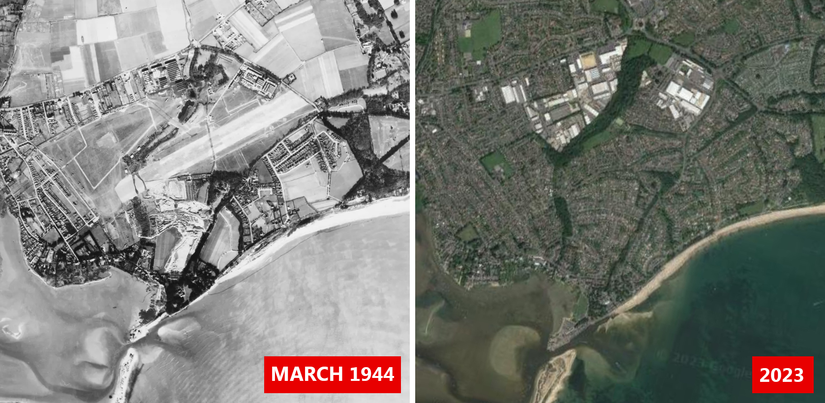 RAF Christchurch in March, 1944. Picture: Historic England Archive/USAAF Photography