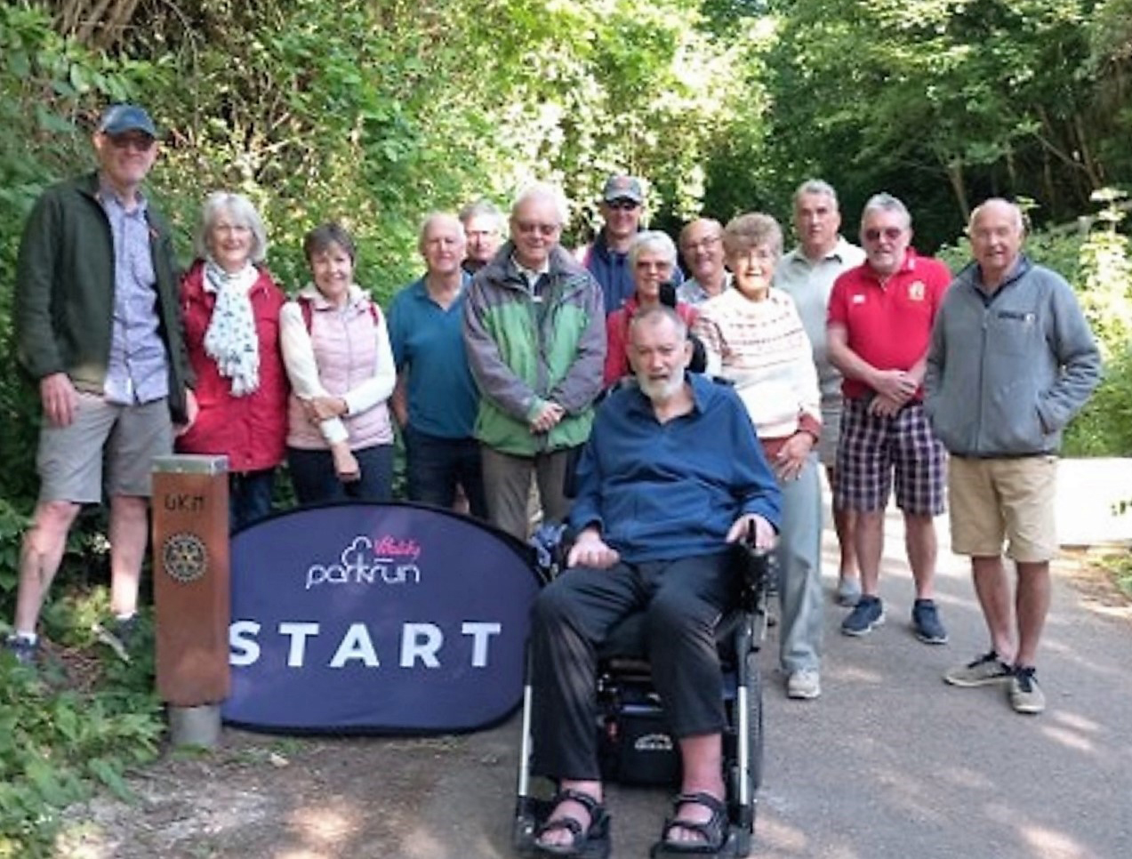 David, front, attended an unveiling on the North Dorset Trailway just days before he passed away