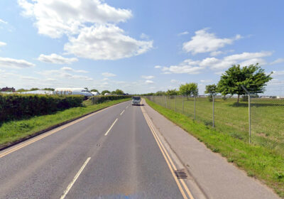 The crash happened in Parley Lane, near Bournemouth Airport. Picture: Google