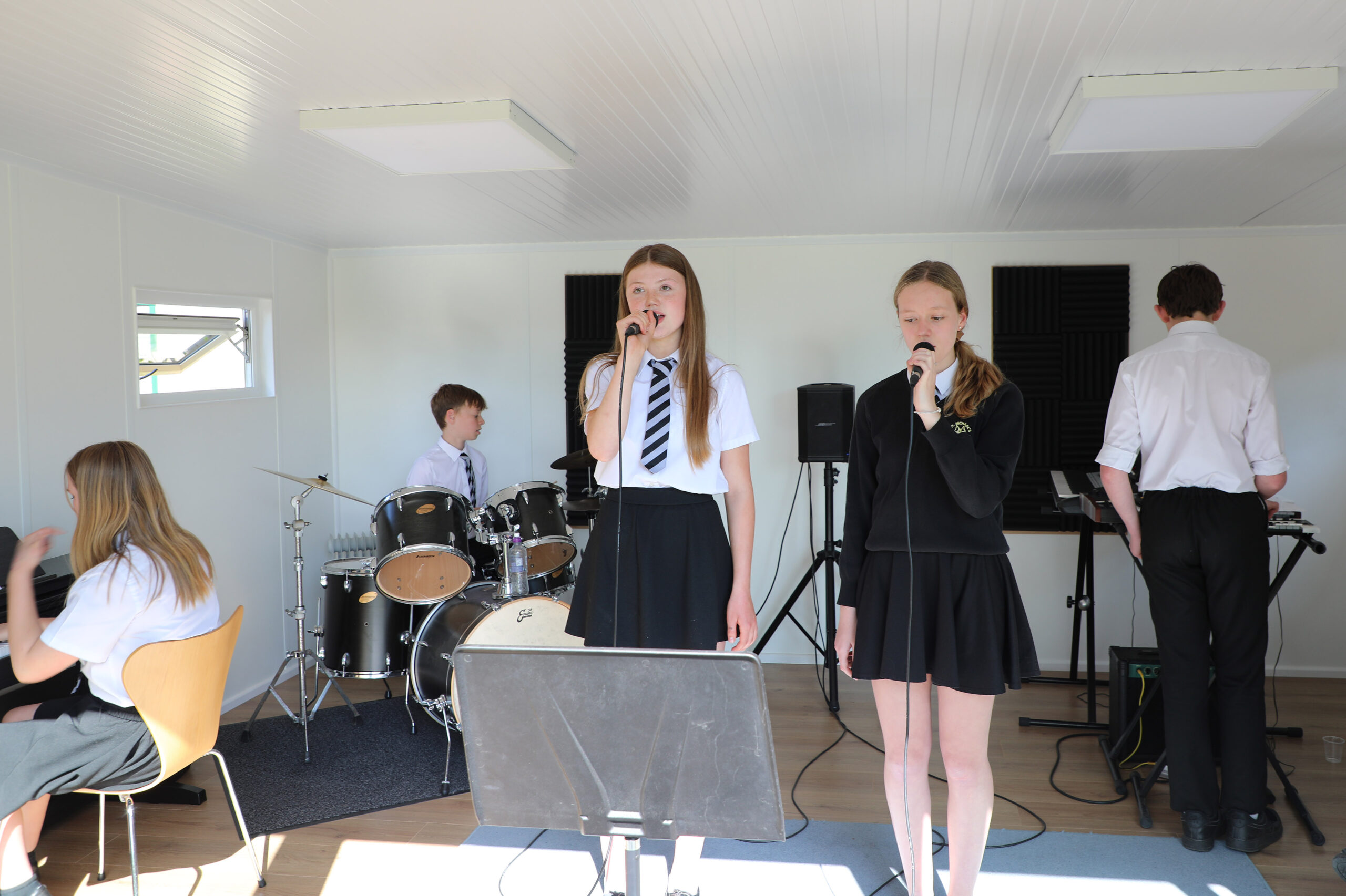 A band rehearsing at St Michael’s Middle School