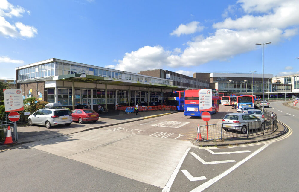 The incident unfolded at Poole bus station, police said. Picture: Google