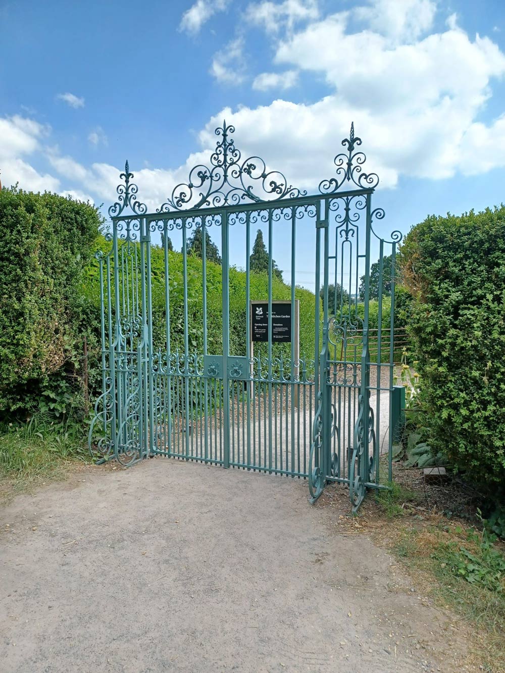 Restored gates re-hung at the entrance to the Kitchen Garden at Kingston Lacy PHOTO: National Trust, Chris Cooper
