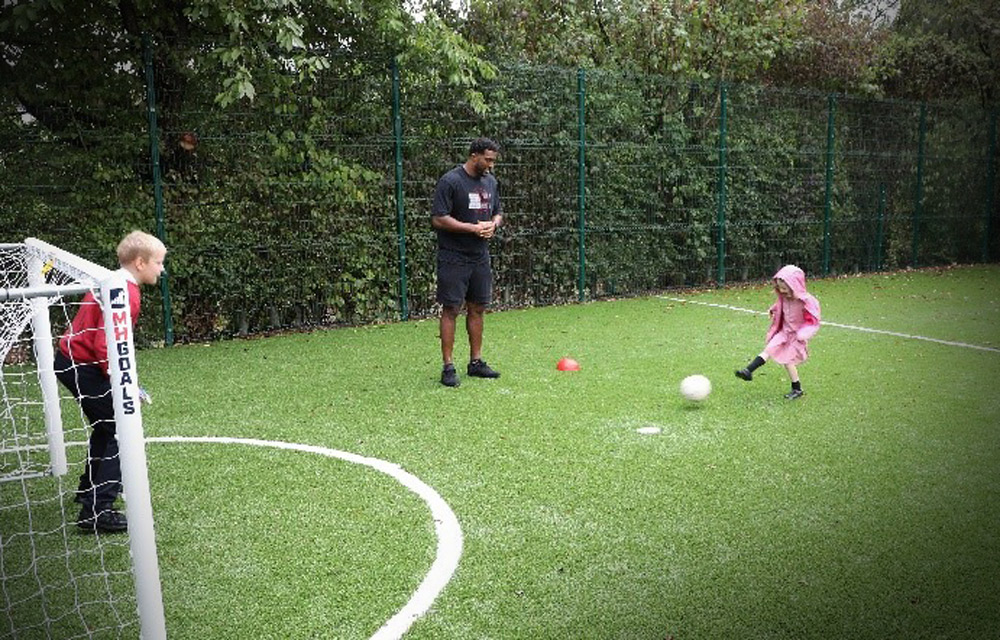 Sylvain Distin at Pamphill First School