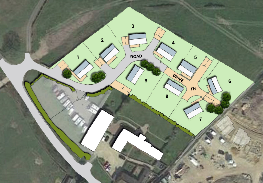 How the nine bungalows could be laid out on the site. Picture: Land Promotion Group/Dorset Council