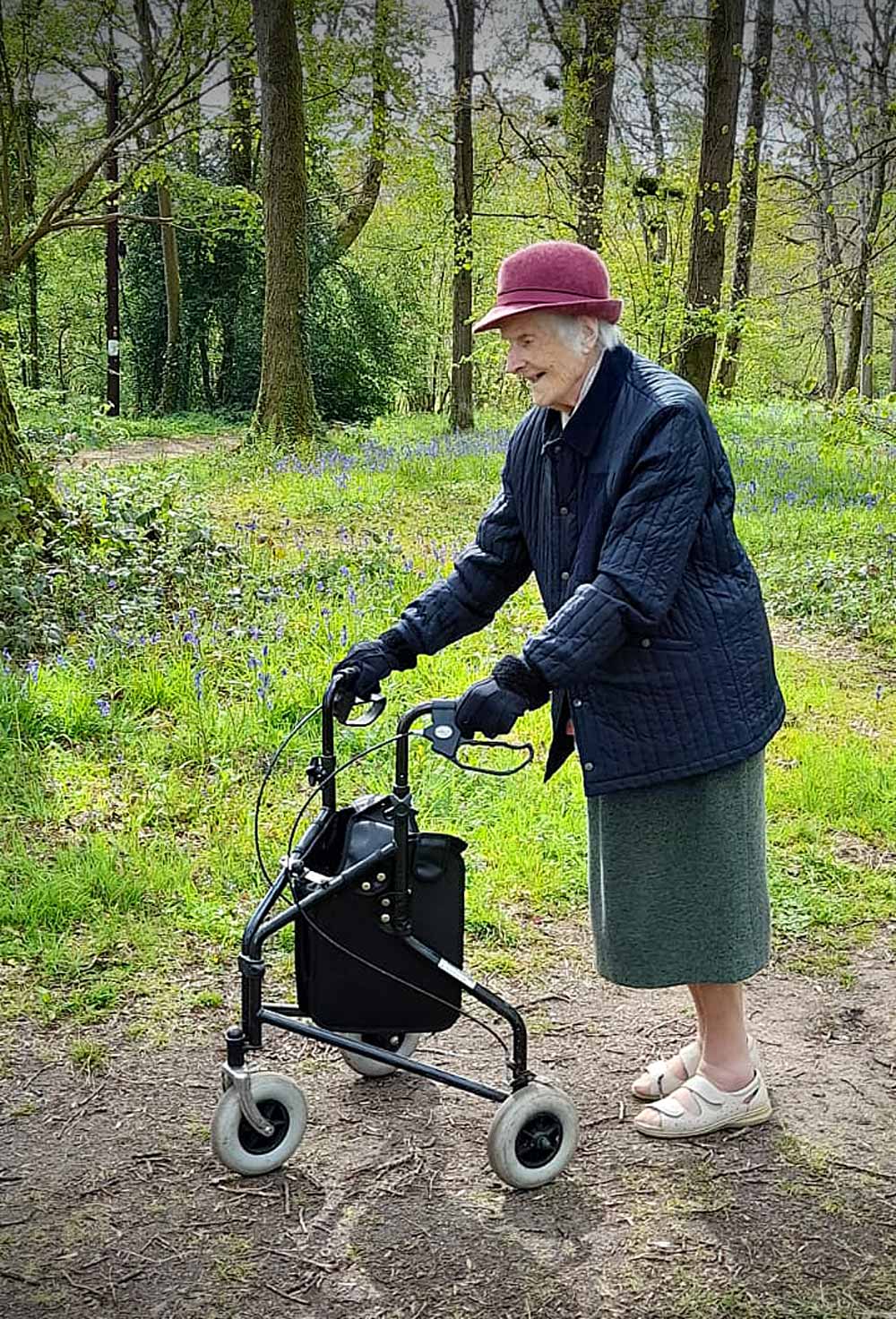 Barbara walking at Pamphill