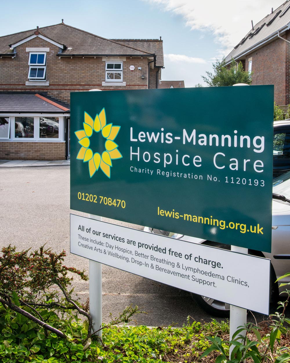 Lewis Manning Hospice Care Sign