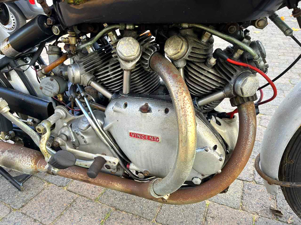 Vincent Rapide Model C ripe for restoration and estimated at £15,000-£20,000.