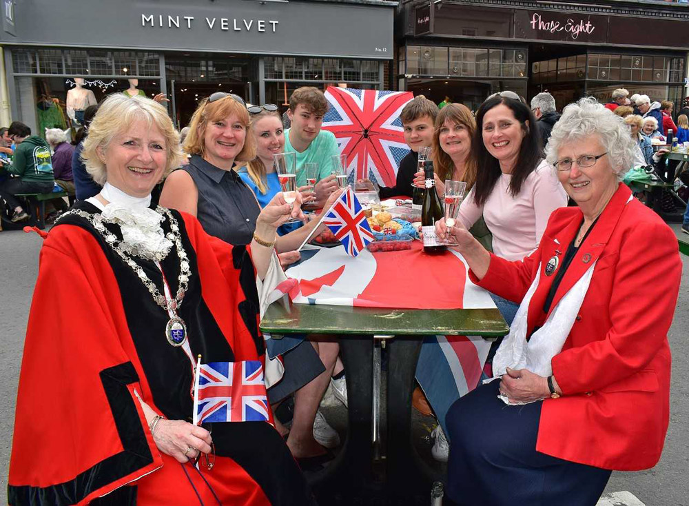 Wimborne mayor Carol Butter at the street party